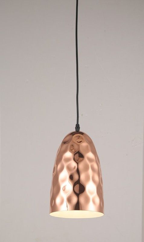 Verbeulte röhrenförmige Pendelleuchte aus Metall Ivintage