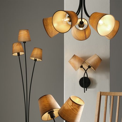 Hängelampe der Asia-Serie mit 5 Lampenschirmen