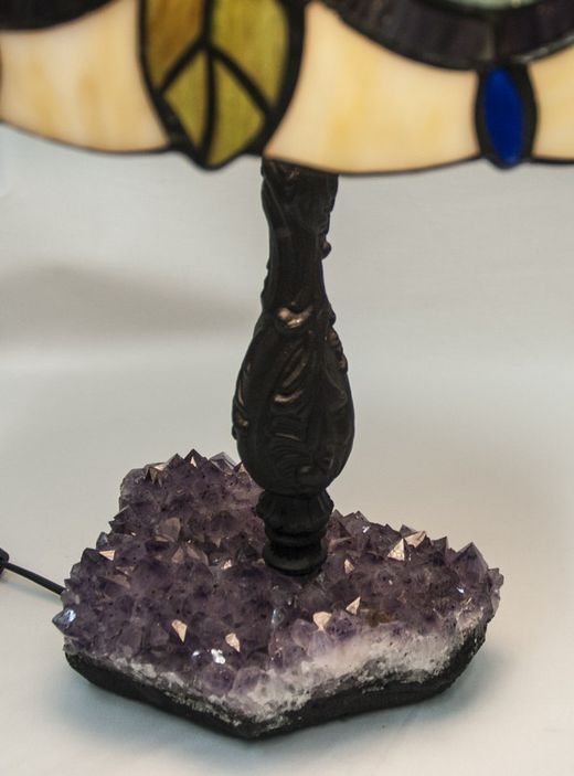 Table lamp with Amethyst stone Rosy Series diameter 30cm