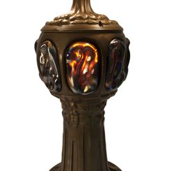 Tiffany Major Table Lamp with Lighted Base Belle Amber Series