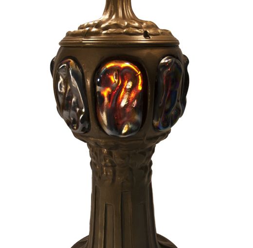 Tiffany Major Table Lamp with Lighted Base Belle Amber Series