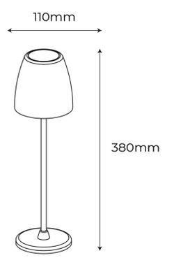 Lámpara de mesa sin cable color negro  MOON