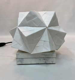 SONOBE white table lamp on parchment