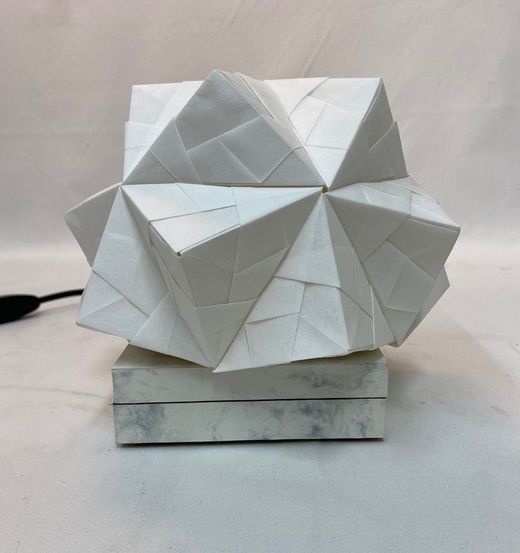 SONOBE white table lamp on parchment