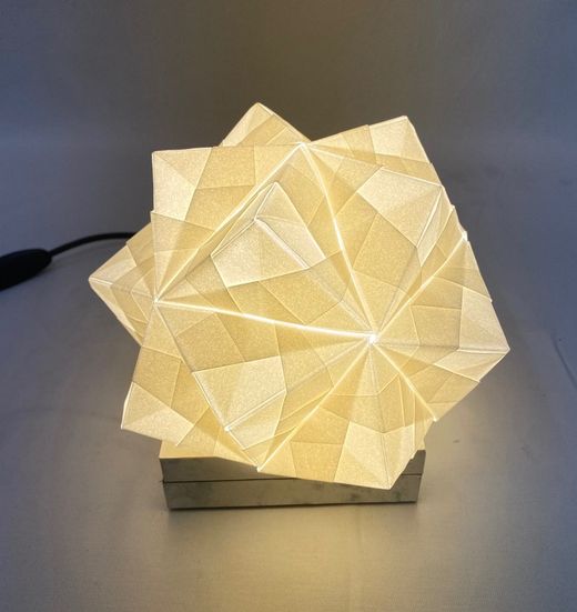 SONOBE white table lamp on parchment