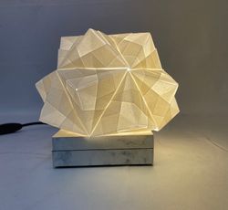 SONOBE white table lamp on parchment