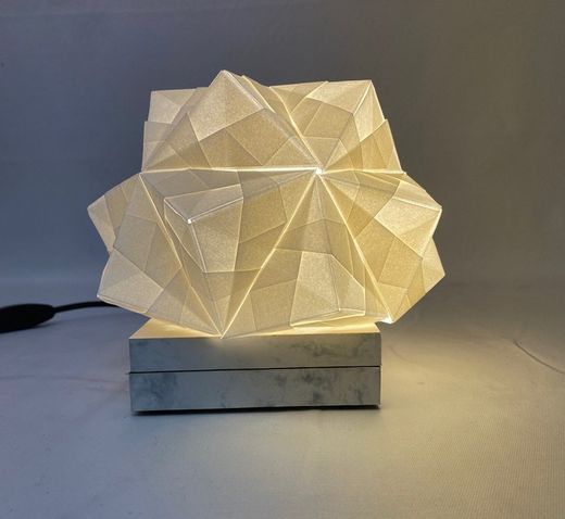 SONOBE white table lamp on parchment
