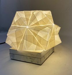 SONOBE white table lamp on parchment