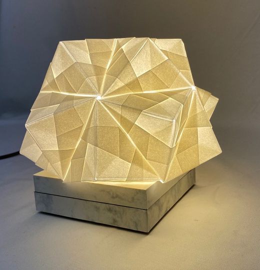 SONOBE white table lamp on parchment