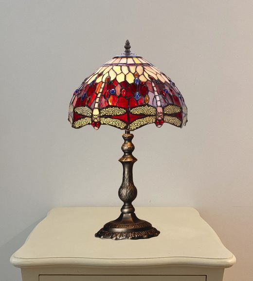 Tischlampe "42" Tiffany Belle Rouge Serie Dia.30cm Tiffan und Licht