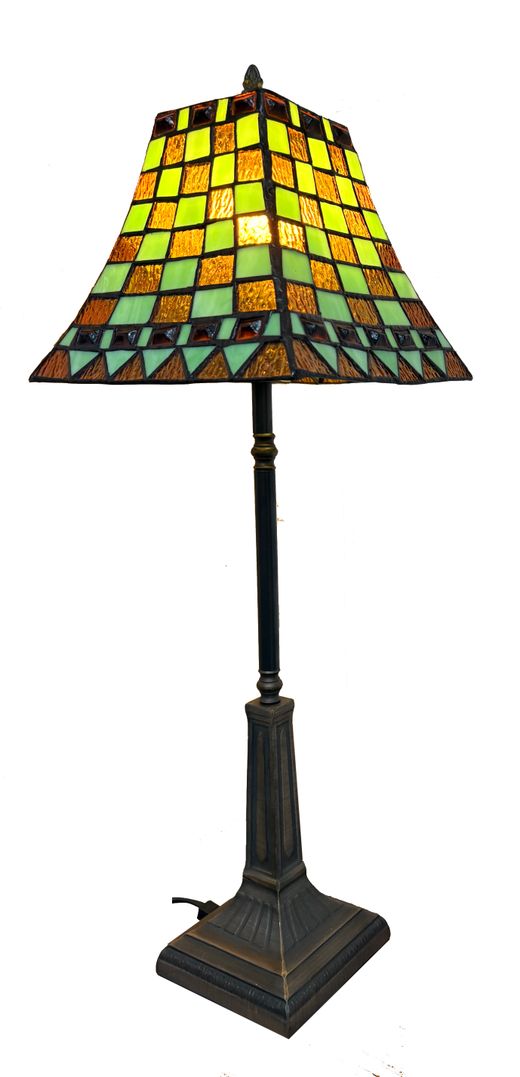 Melange Series Square High Table Lamp 20x20cm Base 88 Tiffany and Light