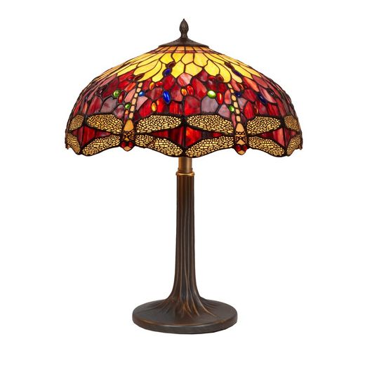 Lámpara De Sobremesa árbol XXL Tiffany Serie Belle Rouge Diámetro 54cm Tiffan y Luz