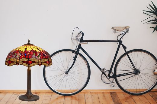 Luminária de mesa Tree XXL Tiffany Belle Rouge Series Diâmetro 54 cm Tiffan e Light