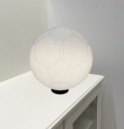 Glass ball table lamp simulating soccer ball larger d.30cm