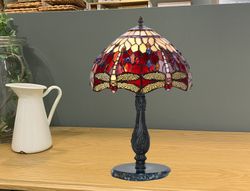 Base Table Lamp with Tiffany Blue Agate Belle Rouge Series Diameter 30cm Tiffan and Light