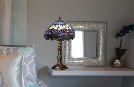 Tiffany Shaped Base Tischlampe Belle Epoque Serie Durchmesser 30 cm Tiffan und Licht