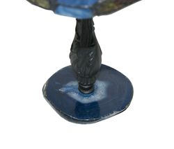 Table lamp with blue agate base Butterfly Series d.25 by "Tiffan and light"