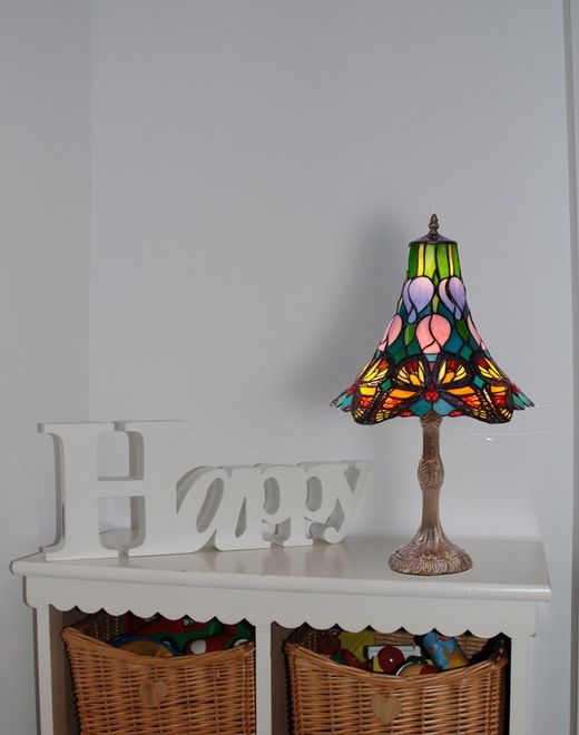 Tischleuchte mit geformtem Sockel Butterfly-Serie d.25cm von „Tiffan and Light“