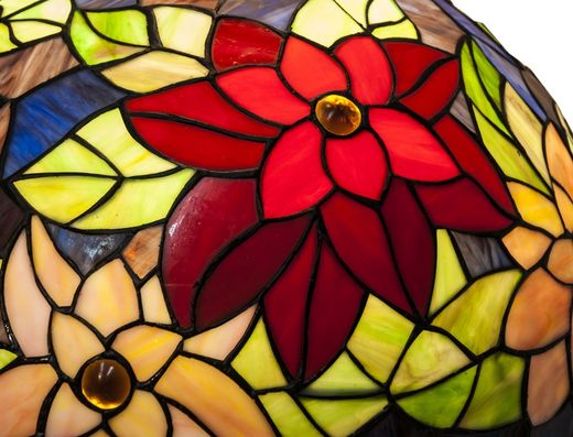 Candeeiro de mesa com base hexagonal Tiffany Guell Series Diâmetro 40cm Tiffan e Light