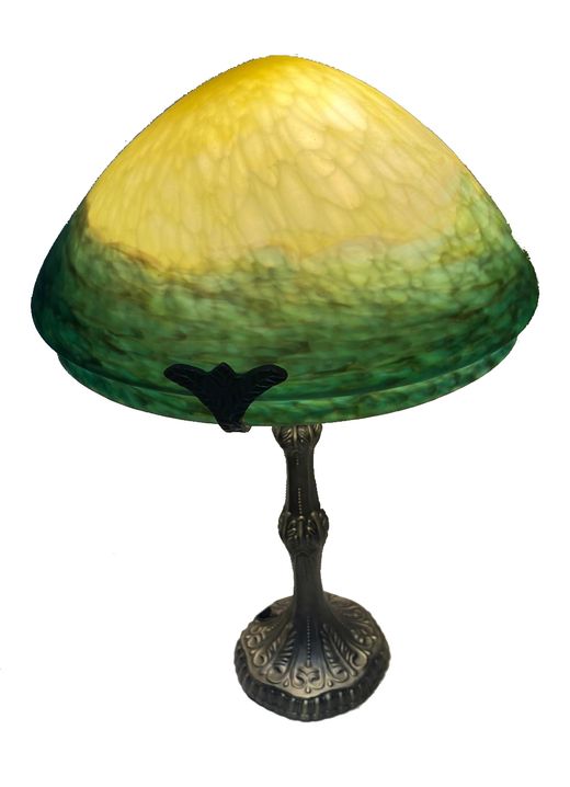 Large Yellow Glass Table Lamp, 40cm diameter – Elegance and Light with Character