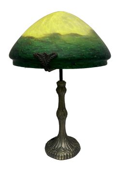Large Yellow Glass Table Lamp, 40cm diameter – Elegance and Light with Character