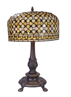 Lámpara De Sobremesa montura extra grande Tiffany Serie Queen Diámetro 45m Tiffan y Luz