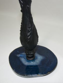 Lámpara De Sobremesa Serie Belle Epoque base agata azul Diámetro 20cm Tiffan y Luz