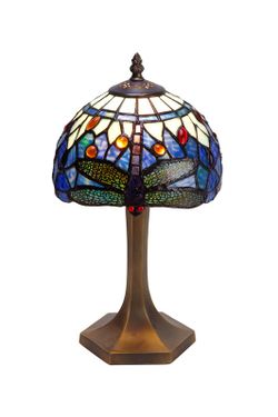 Lámpara De Sobremesa Serie Belle Epoque base hexagonal Diámetro 20cm Tiffan y Luz