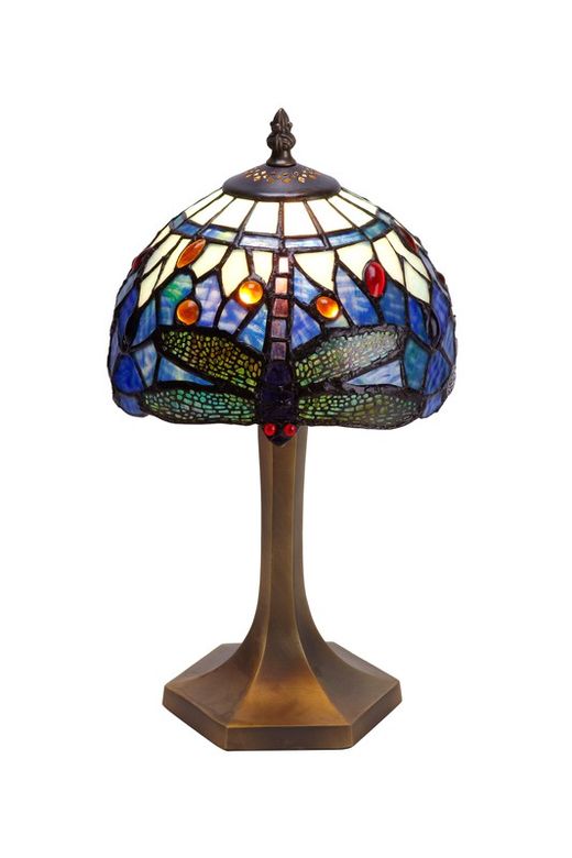 Tischlampe Belle Epoque Serie sechseckige Basis Durchmesser 20cm Tiffan und Licht