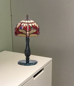 Lámpara De Sobremesa Serie Belle Rouge base agata azul Diámetro 20cm Tiffan y Luz