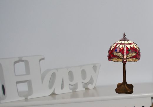 Table Lamp Belle Rouge Series wavy base Diameter 20cm Tiffan and Light