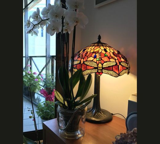 Tiffany Tischlampe Tree Base Serie Belle Rouge Durchmesser 40cm Tiffan y luz