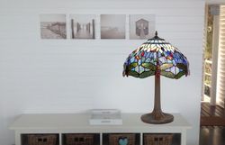 Tiffany table lamp with tree base Belle Epoque Series d.40cm Tiffan and Light