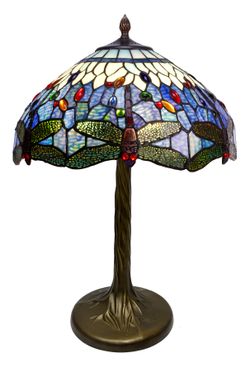 Tiffany table lamp with tree base Belle Epoque Series d.40cm Tiffan and Light