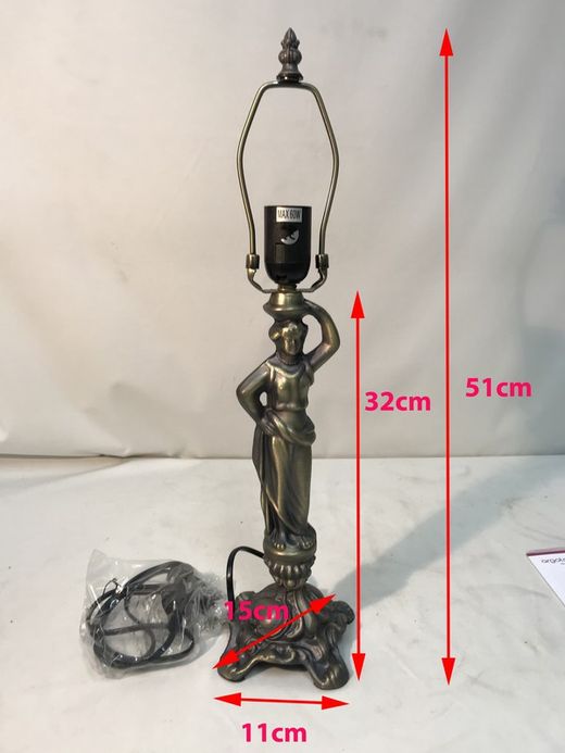 Tiffany Table Lamp with Figure Series Virginia Diameter 30cm Tiffan and Light