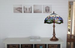 Lámpara De Sobremesa Tiffany Serie Belle Epoque Diámetro 40cm Tiffan y Luz