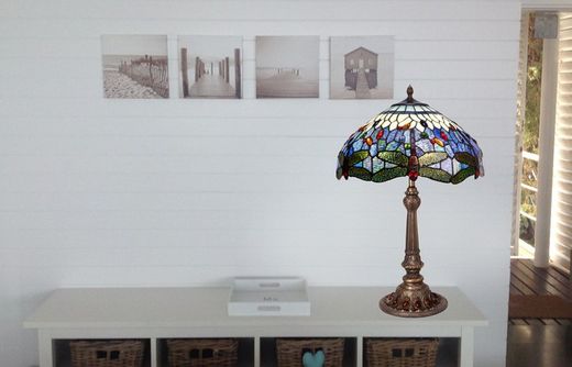 Lámpara De Sobremesa Tiffany Serie Belle Epoque Diámetro 40cm Tiffan y Luz