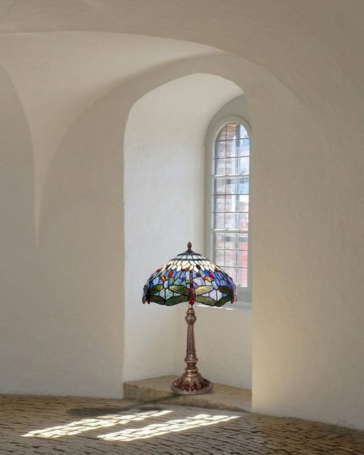 Lámpara De Sobremesa Tiffany Serie Belle Epoque Diámetro 40cm Tiffan y Luz