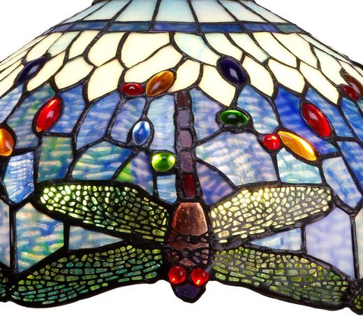 Lámpara De Sobremesa Tiffany Serie Belle Epoque Diámetro 54cm Tiffan y Luz