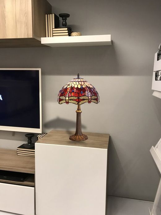 Tiffany Tischlampe Serie Belle Rouge Durchmesser 30cm Tiffan und Licht