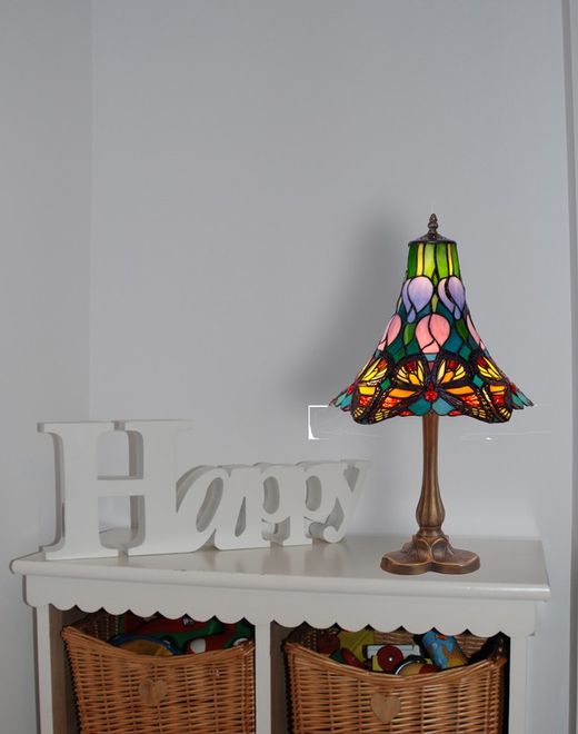 Tiffany Tischlampenserie Schmetterling Durchmesser 25cm Tiffan und Licht