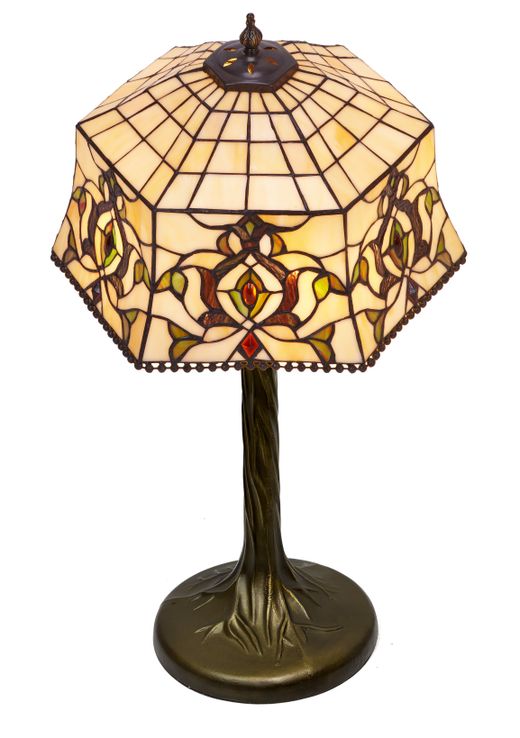 Lámpara De Sobremesa Tiffany Serie Hexa Diámetro 41cm Tiffan y Luz