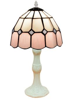 Tiffany Table Lamp Pink Series off-white base Diameter 20cm Tiffan and Light