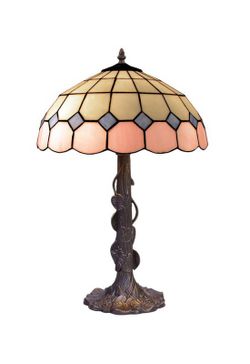 Foma Base Tischlampe mit Tiffany Lampenschirm Durchmesser 20cm