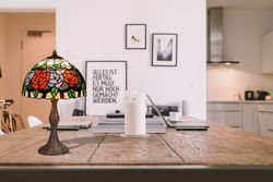 Tiffany Table Lamp Series Rosy Diameter 20cm Tiffan and Light