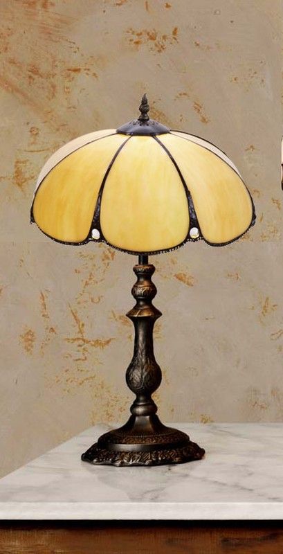 Lámpara De Sobremesa Tiffany Serie Virginia Diámetro 30cm Tiffan y Luz