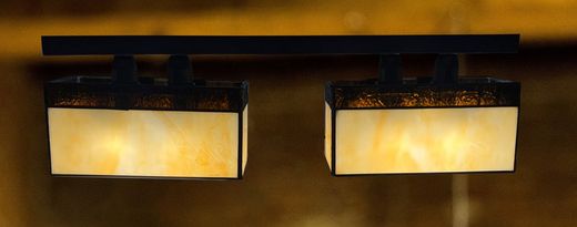 Tiffany smaller ceiling lamp with 2 lampshades Aedos Series