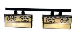 Tiffany smaller ceiling lamp with 2 lampshades Atenea Series