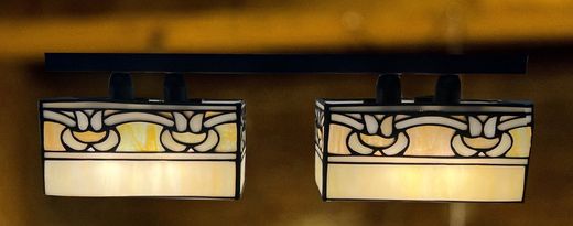 Tiffany smaller ceiling lamp with 2 lampshades Atenea Series