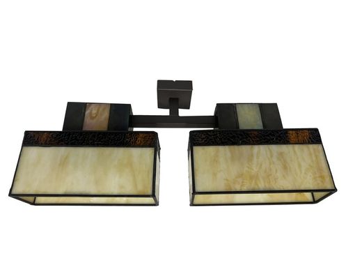 Lámpara de techo plafón menor Tiffany con 2 pantallas Serie Aedos